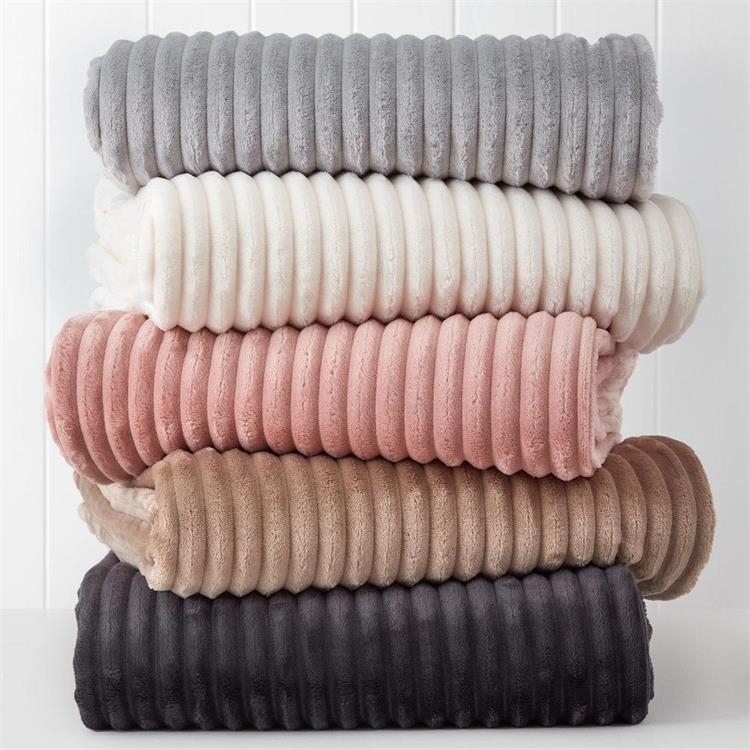 Stripe Jacquard Flannel Fleece Sofa Throw